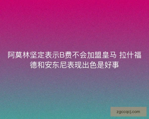 阿莫林坚定表示B费不会加盟皇马 拉什福德和安东尼表现出色是好事
